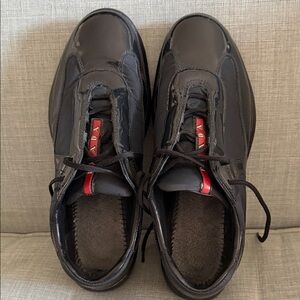 Prada Women’s America’s Cup Sneakers - Black/Red Size 40/10